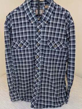 C.E. Schmidt Workwear Navy & White Plaid Button-Down Shirt